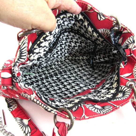 Vera Bradley Deco Daisy Double Handle & Shoulder Strap Purse with Makeup Bag - Picture 5 of 10